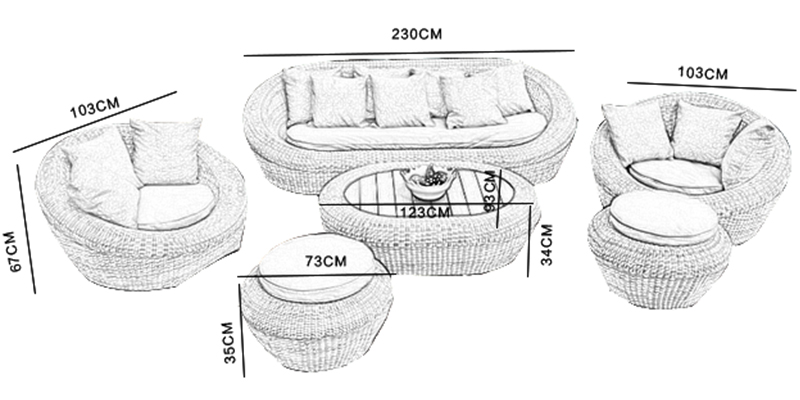 rattan set furniture