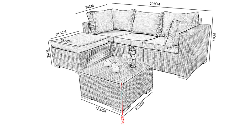 Rattan sofa set