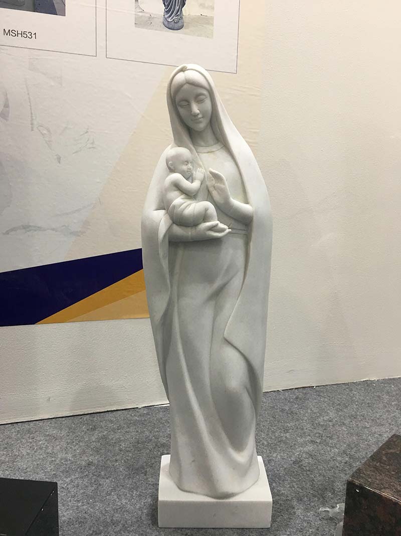 Marble Virgin Mary Statue