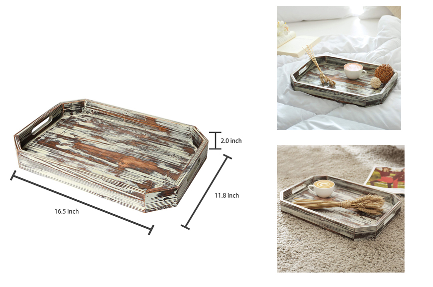 Wood Serving Breakfast Tray