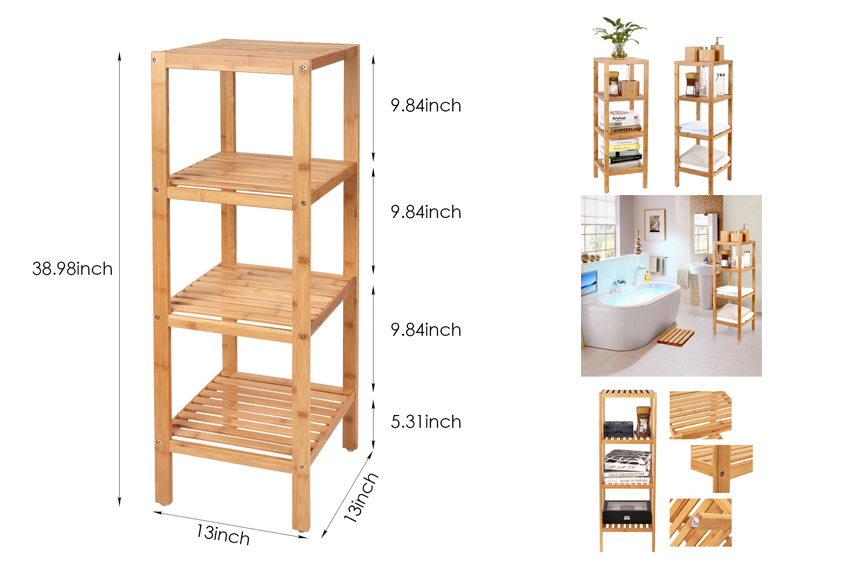 wooden bathroom shelves