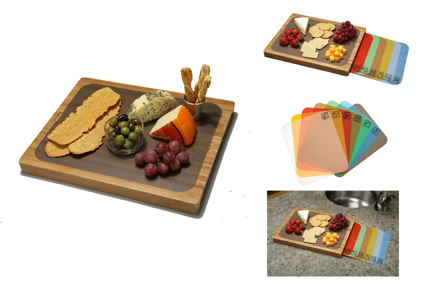 Bamboo Cutting Board with Flexible Mats