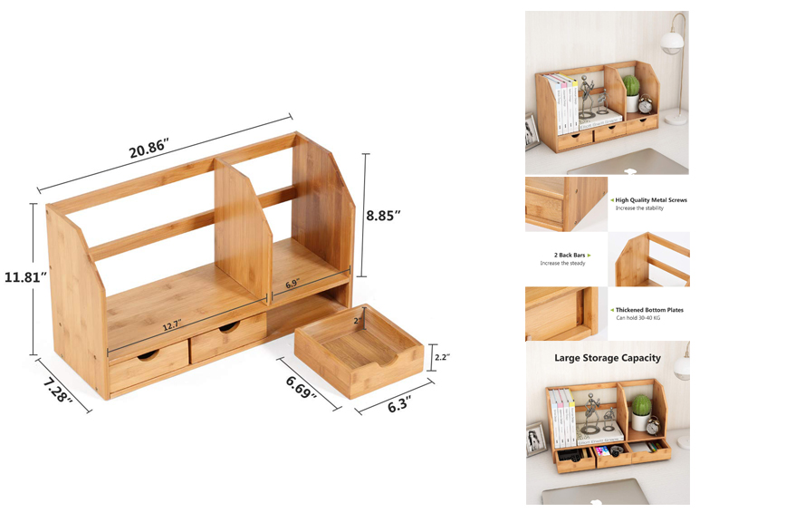 Bamboo Desktop Bookshelf