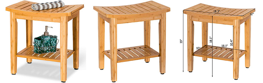 Natural Bamboo Shower Seat Bench Natural Bamboo Shower Seat Bench
