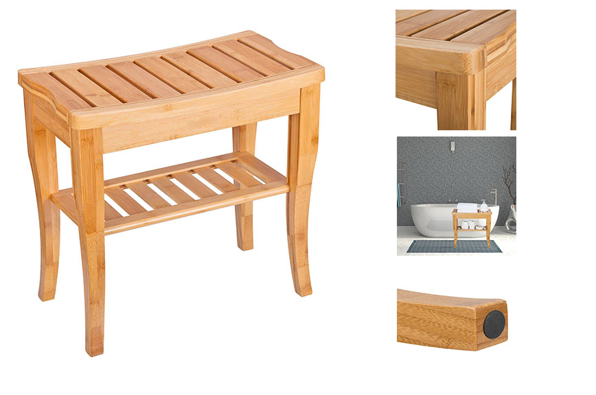 bamboo shower bench