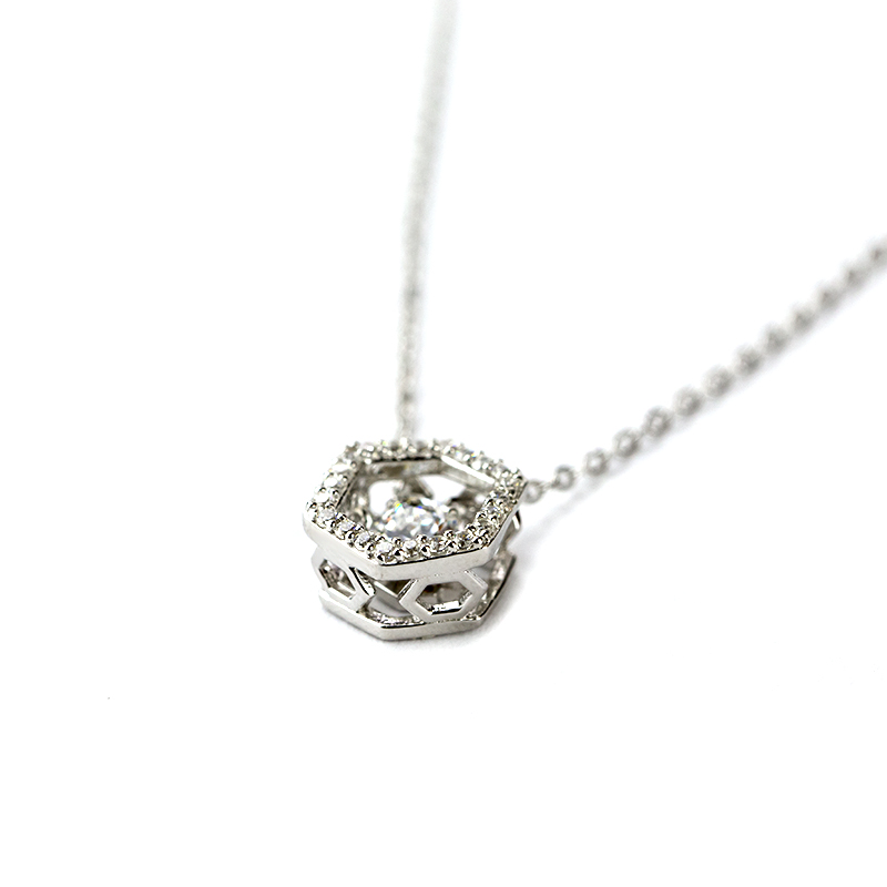 Silver Necklace With White Gold Plating