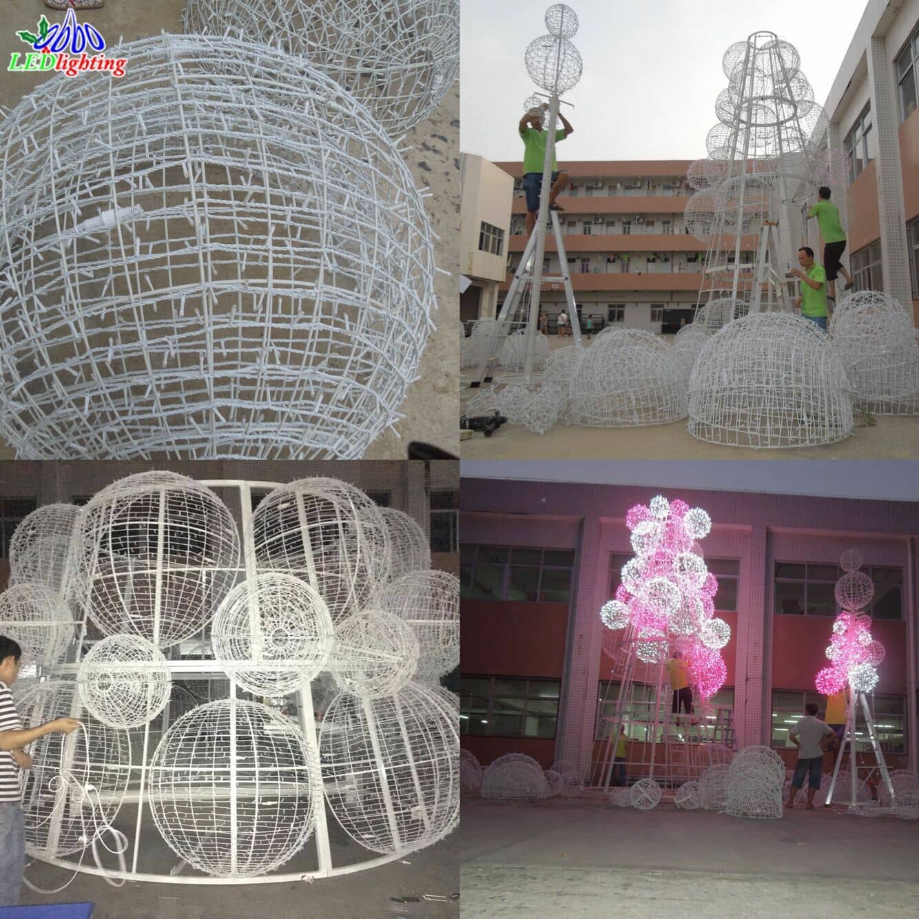 led sphere tree