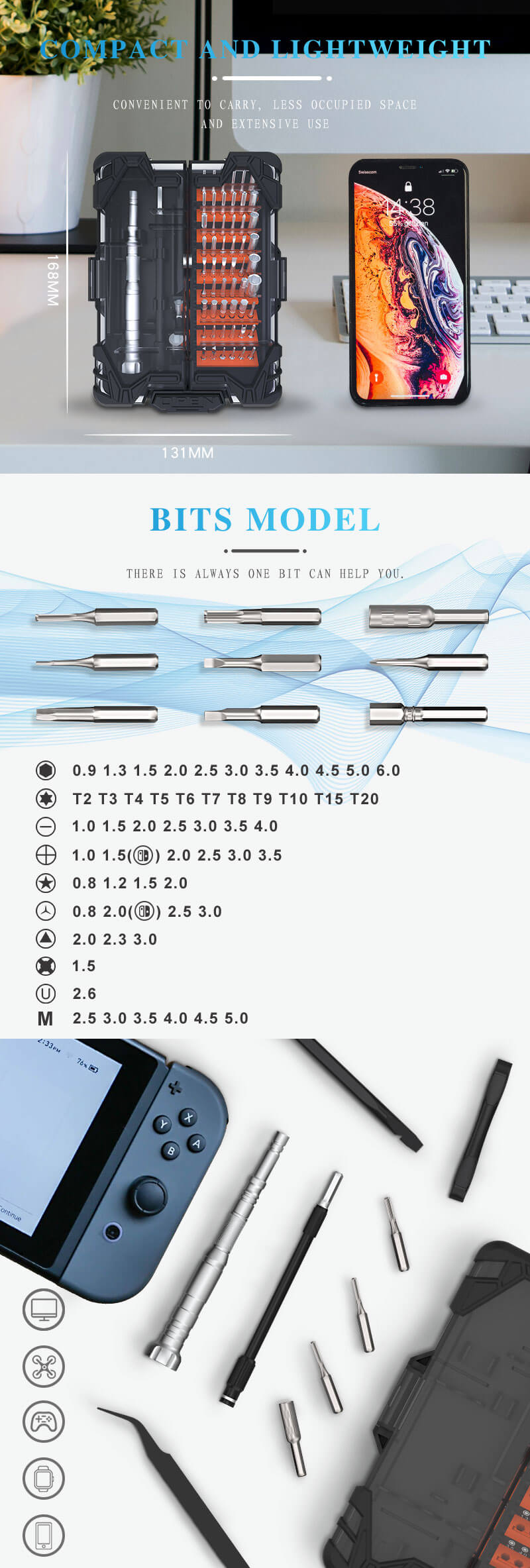 S-2 screwdriver bits set