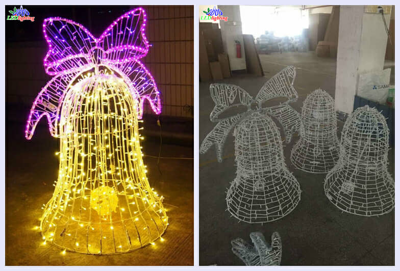 LED 3d motif bell christmas lights