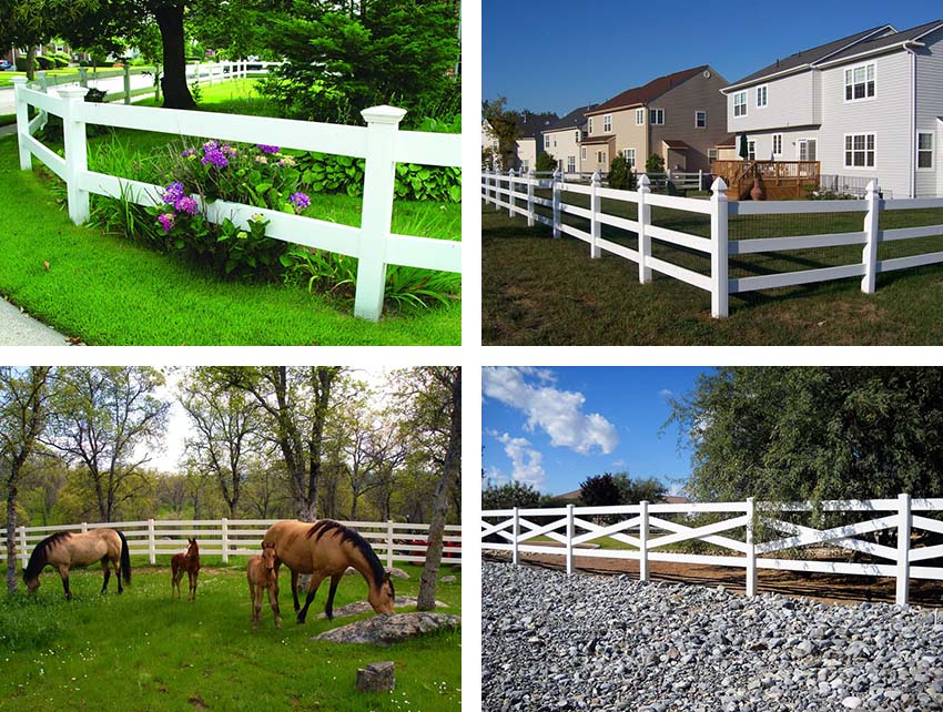 3 rail vinyl post and rail fence 