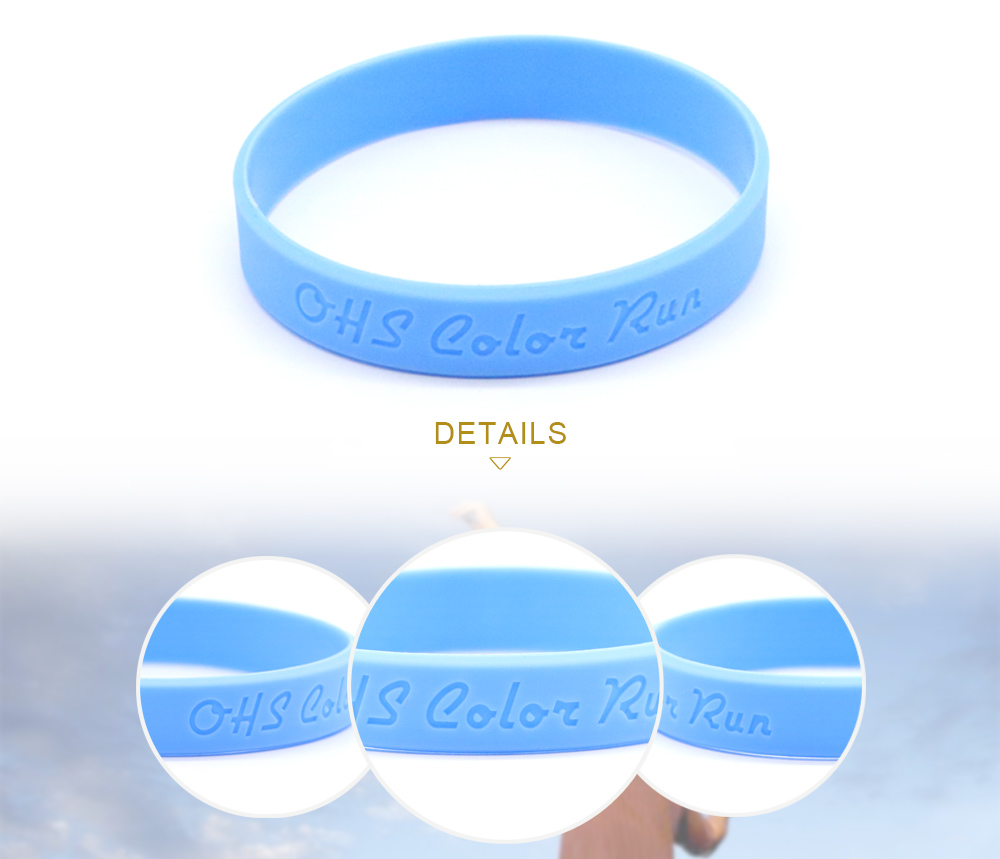 carved message art logo Debossed Silicone Wristband