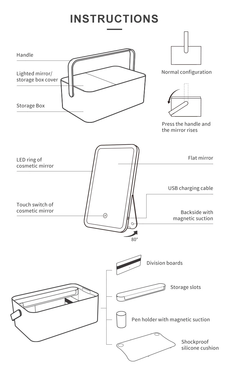 magnifying mirror with light