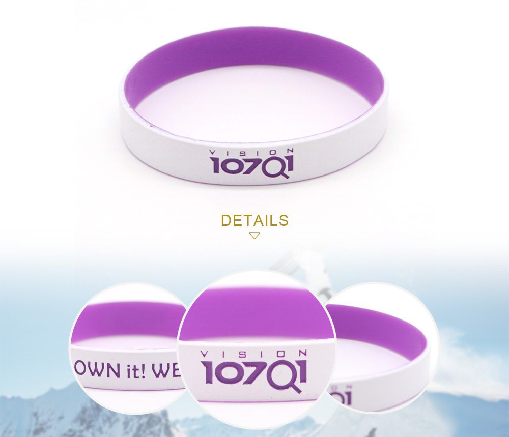 Wristbands For Events Ink Injected Color Coated Wristband Silicone 