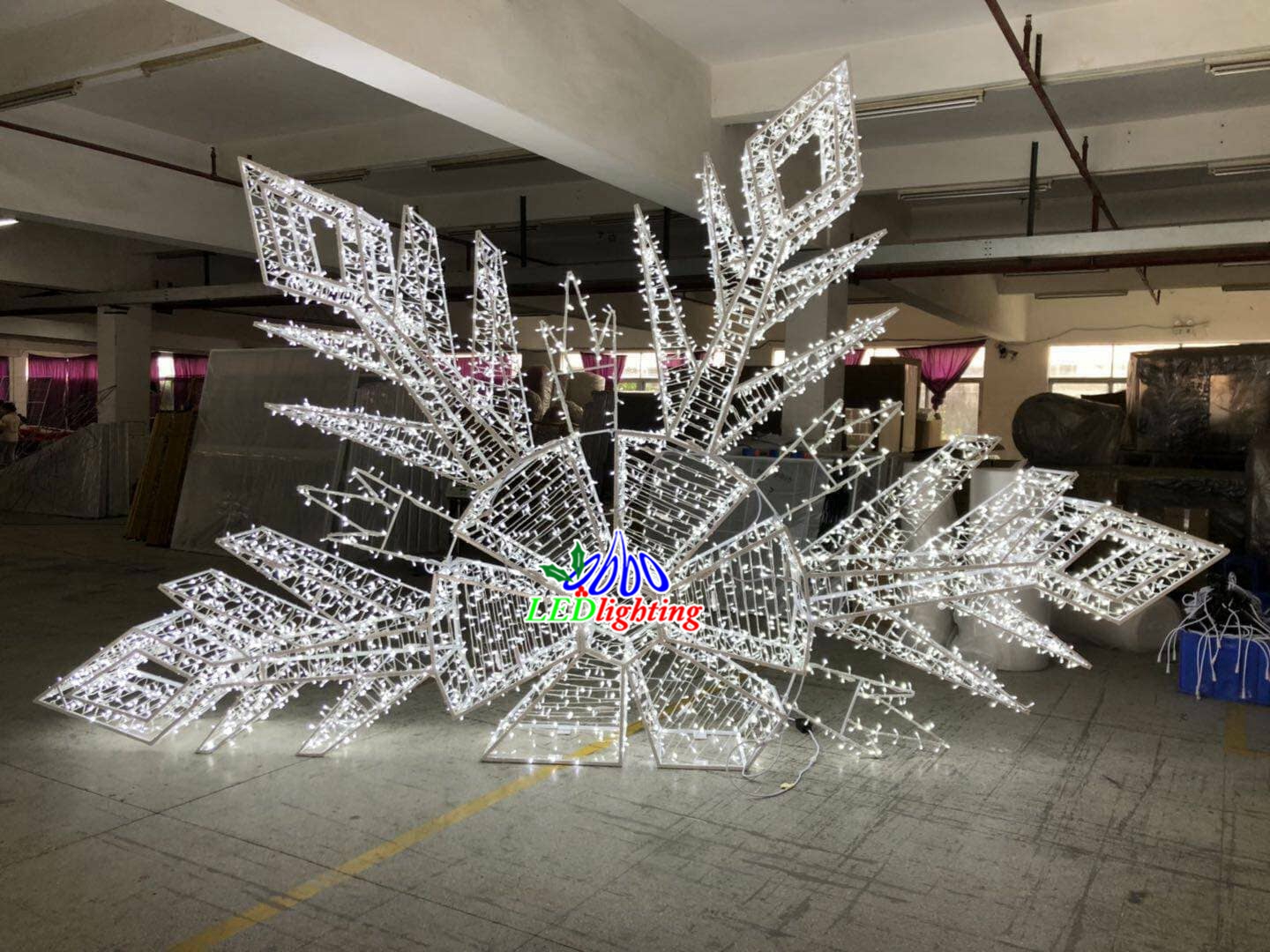 giant LED snowflake motif
