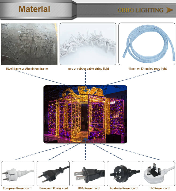 giant outdoor gift box motif 