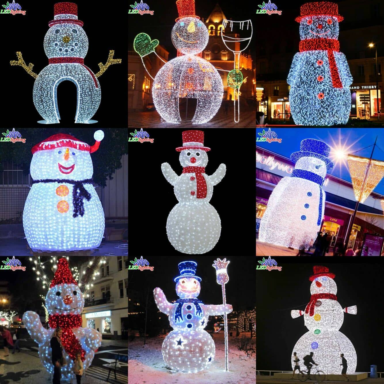 led snowman sculpture light