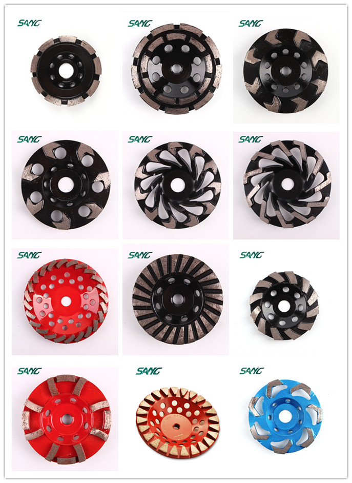 Single row diamond cup grinding wheel