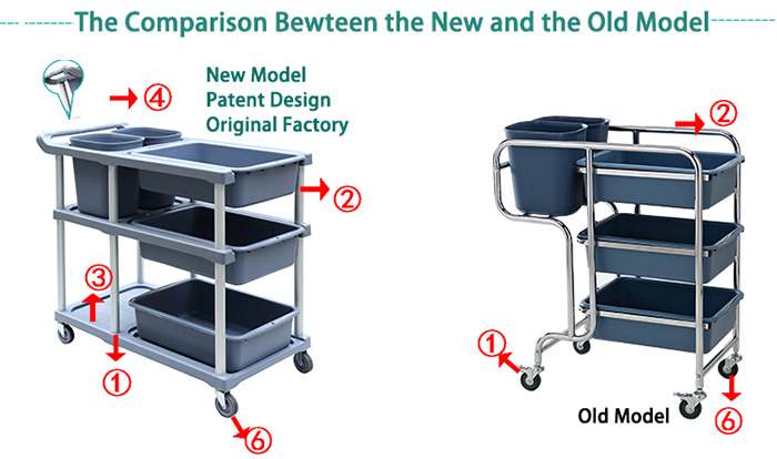 Plastic Dish Collection Trolley