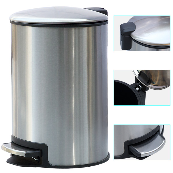 Indoor Stainless Steel Garbage Can with Lid