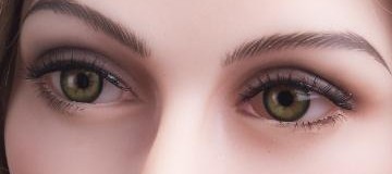 olive green eye silicone love doll