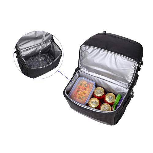 Insulated black cooler backpack Insulated black cooler backpack