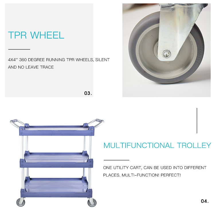 Plastics Buss Cart with TPR Caster