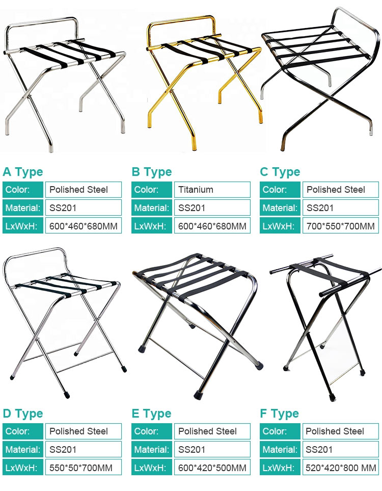 Folding Metal Luggage Rack for Guest Rooms