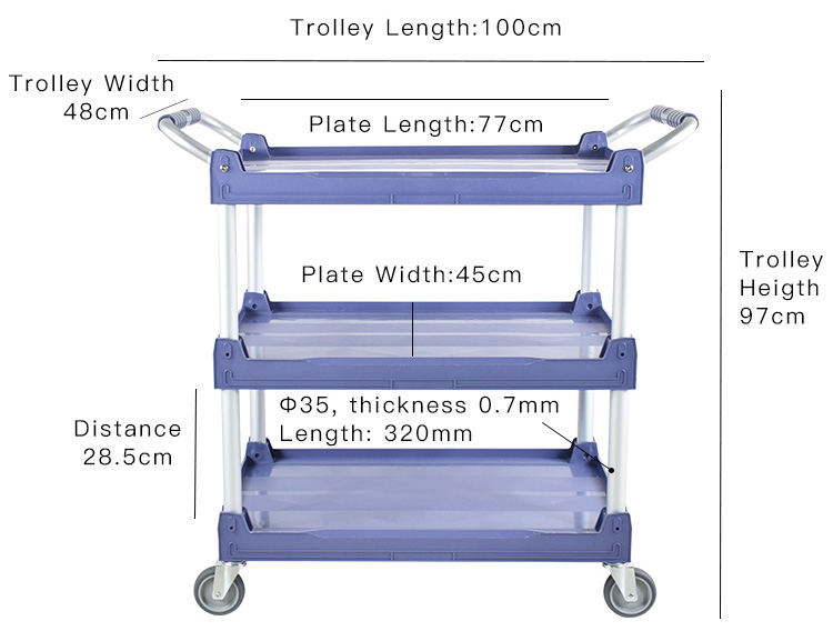 Plastics Buss Cart with TPR Caster
