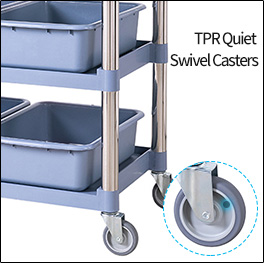 3 Shelf Plastic Utility Carts with Wheels