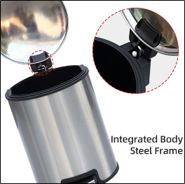 Indoor Stainless Steel Garbage Can with Lid