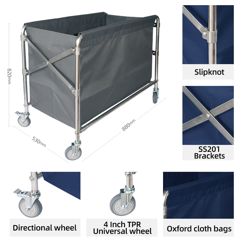 Heavy Duty Laundry Cart with Canvas Bag on Wheels
