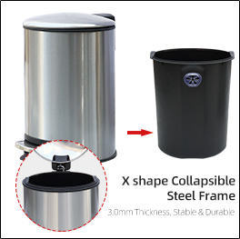 Indoor Stainless Steel Garbage Can with Lid