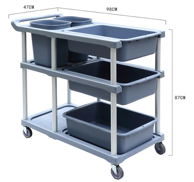 Plastic Dish Collection Trolley