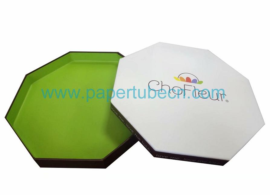 Single Layer 8 sides Octagonal Paper Rigid Box For Chocolate Praline Packaging 