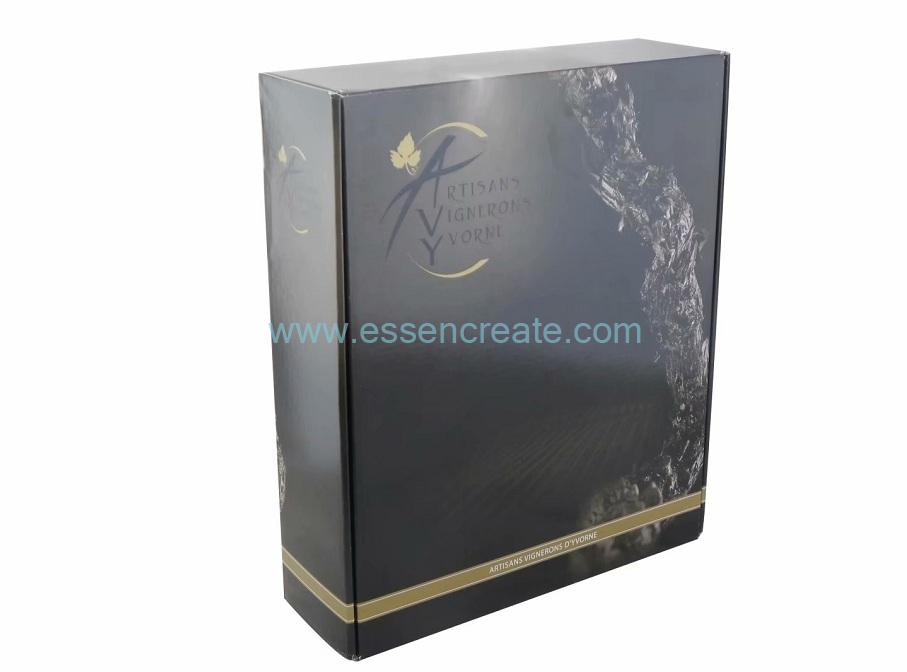 Three Wine Bottle Packaging Foldable Gift Box