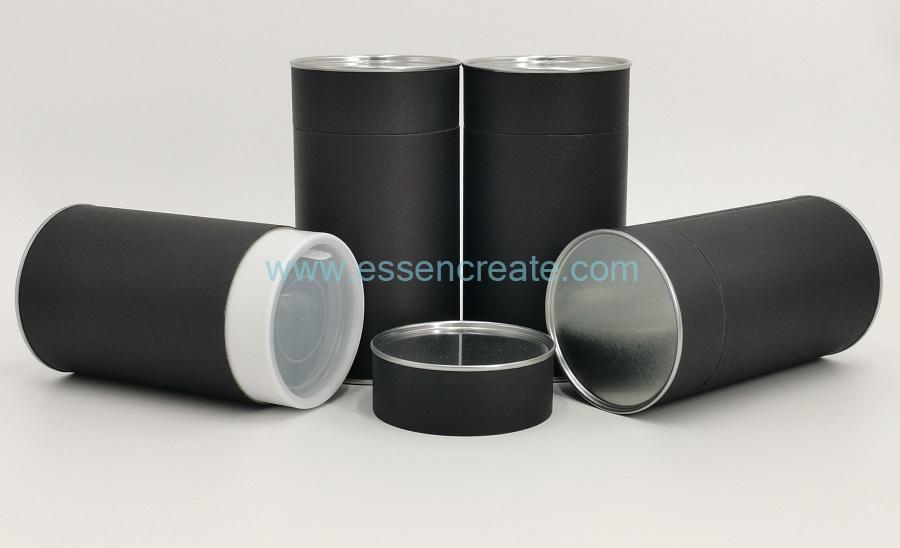Tea Packing Black Paper Tube with Insert Lid Tea Packing Black Paper Tube with Insert Lid