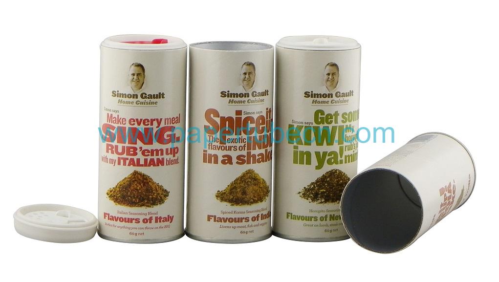 Custom Spice Shaker Seasoning Paper Tube Packaging Cans