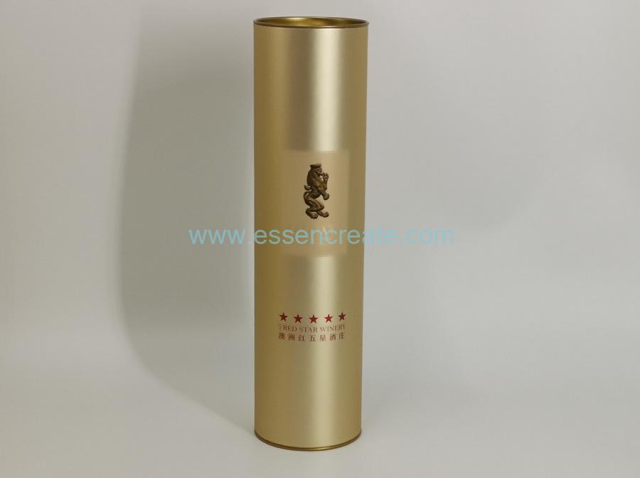 Round Cardboard Black Tube Wine Packaging