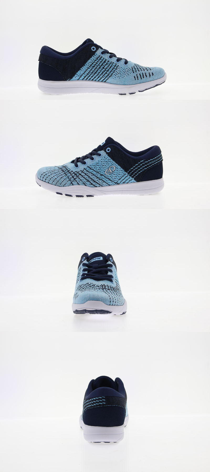 Navy light blue upper shoes