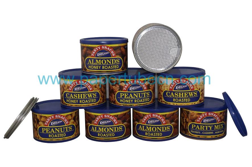 Almond Cashew Peanut Packaging Canister Composite Paper Tube