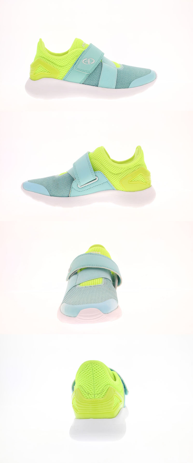 Neon yellow light blue shoes