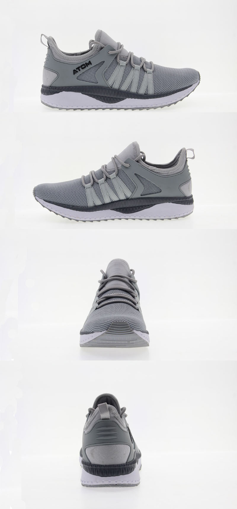 Grey running shoes with PVC