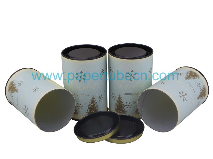 White Chocolate Packaging Composite Paper Canister 