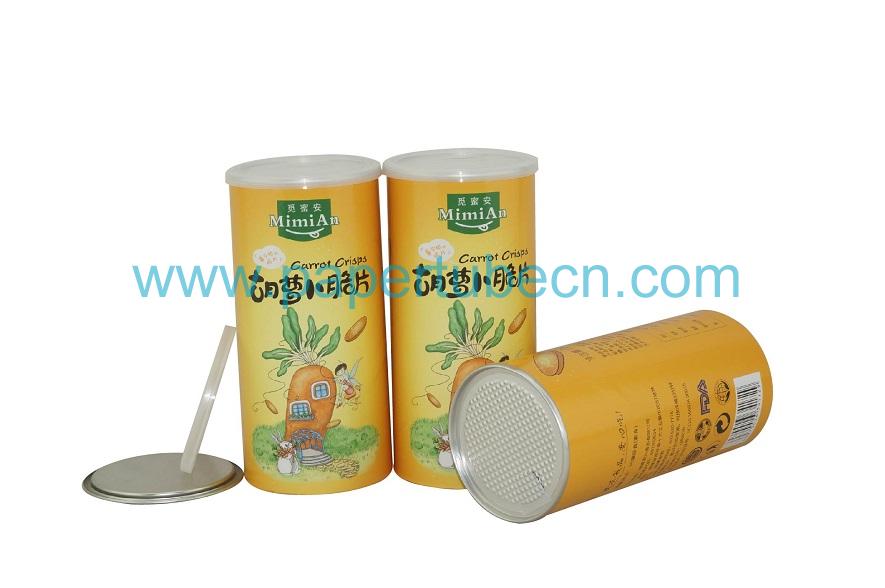 Eco-friendly Carrot Canister Packaging Dried Food Composite Paper Tube