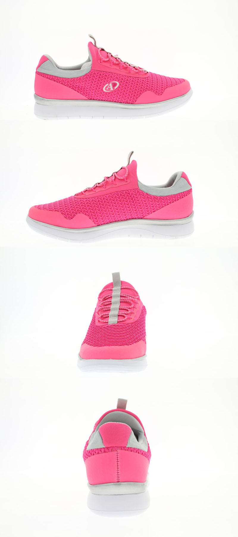 Shiny pink fabric shoes Shiny pink fabric shoes