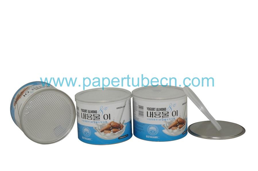 Yogurt Almond Paper Tube Tin Packaging Canister Yogurt Almond Paper Tube Tin Packaging Canister