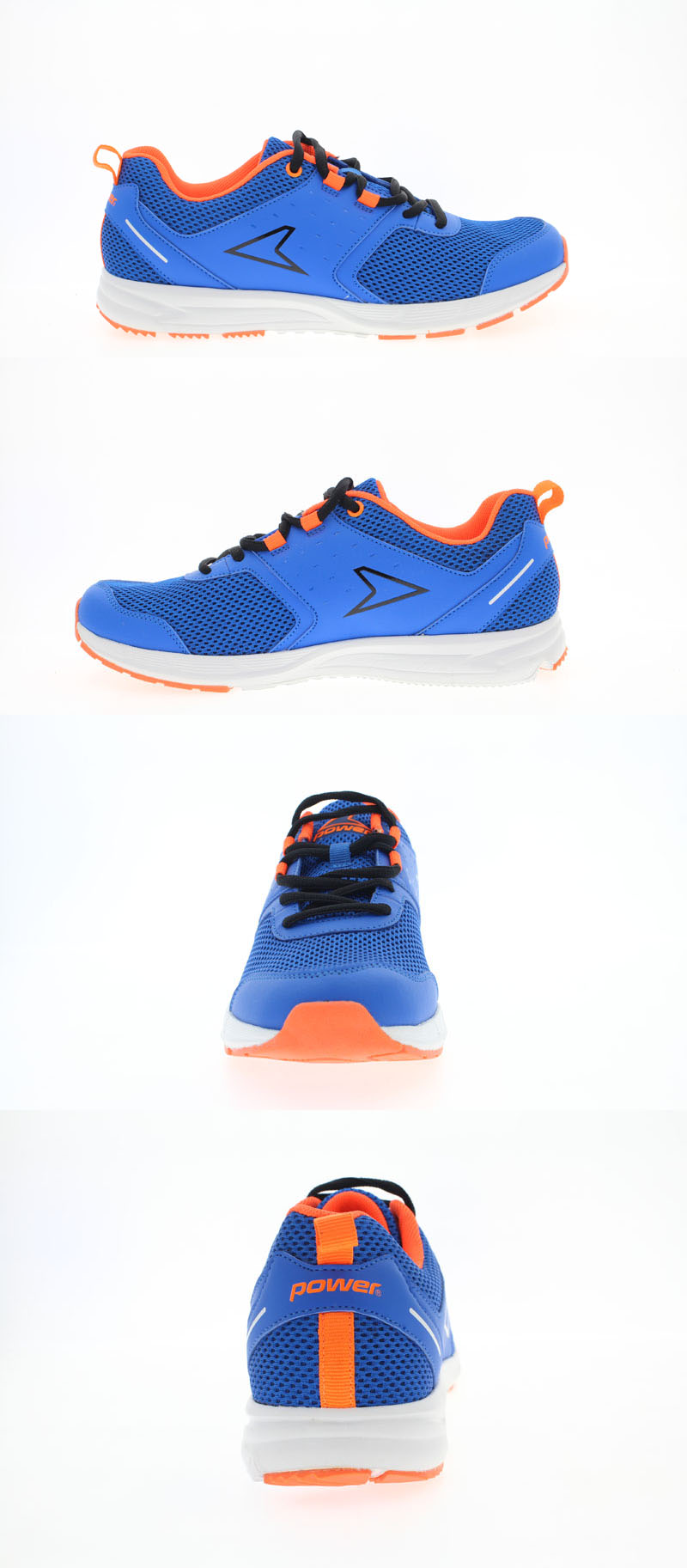 Royal blue with orange color shoes