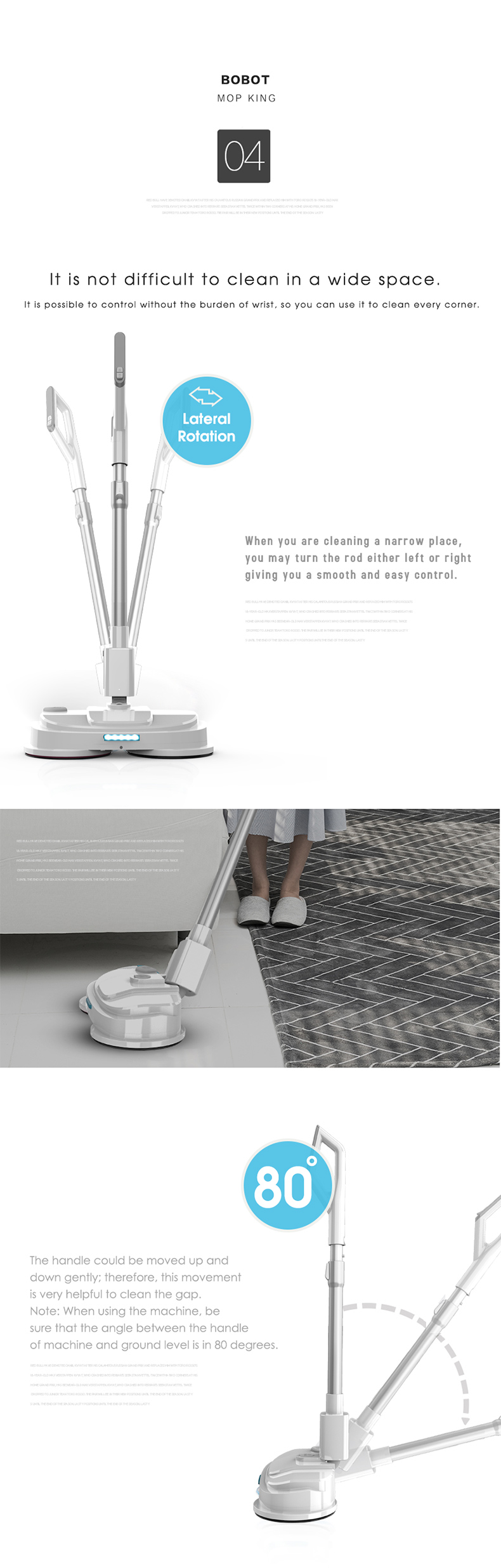 Handheld Cordless Electric Spin Mop