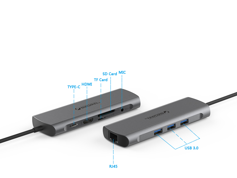 Aluminium 9 in 1 USB C Adapter