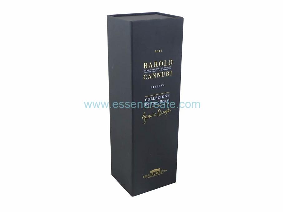 Fancy Paper Coated Single Wine Bottle Packaging Box